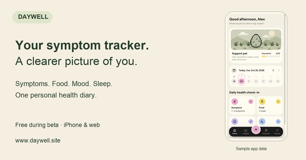 Looking for beta test users for my symptom tracking application. Please join! logo
